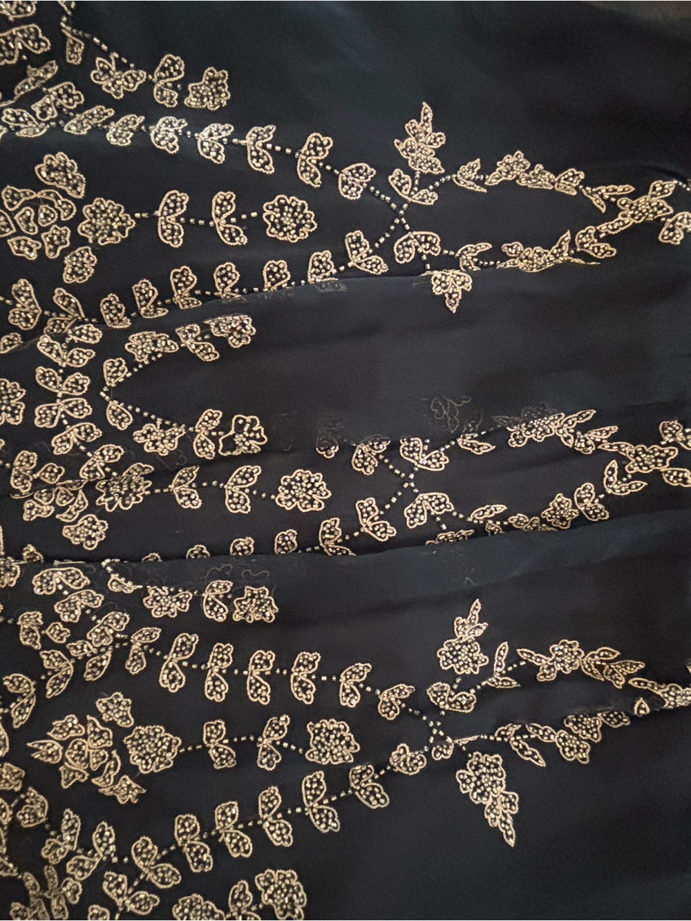 Adrianna Papell Fairy Beaded Vintage Black Dress - Picture 3 of 11